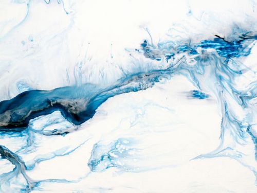 DJI Tello Skin design of Glacial landform, Blue, Water, Glacier, Sky, Arctic, Ice cap, Watercolor paint, Drawing, Art with white, blue, black colors