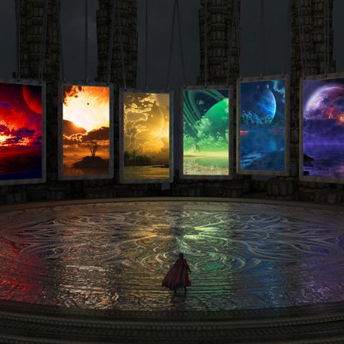 Lenovo Yoga 910 Skin design of Light, Lighting, Water, Sky, Technology, Night, Art, Geological phenomenon, Electronic device, Glass with black, red, green, blue colors