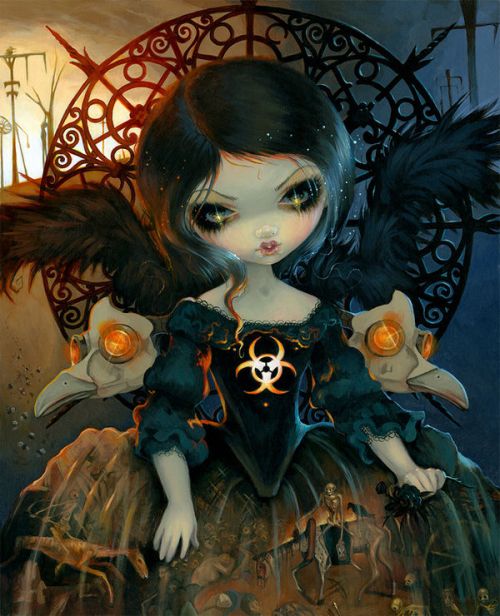  Skin design of Doll, Head, Illustration, Eye, Cg artwork, Fictional character, Toy, Iris, Art, Mythology, with brown, red, black, orange, blue, yellow colors