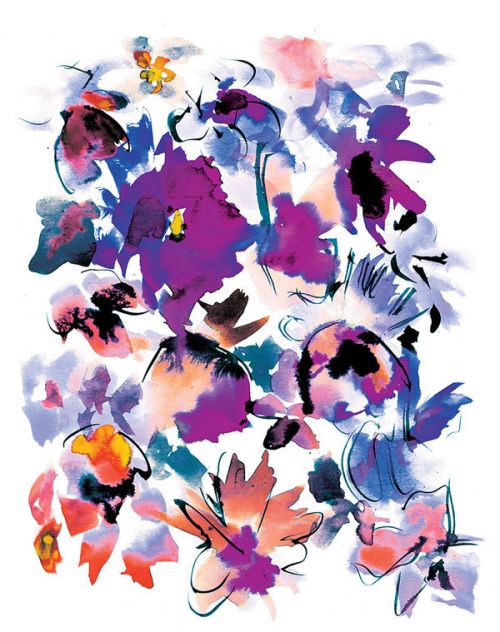 iPhone 12 mini Clip Case design of Product, Purple, Illustration, Graphic design, Plant, Clip art, Flower, Graphics, Wildflower, Watercolor paint with white, purple, pink, yellow, blue, black colors