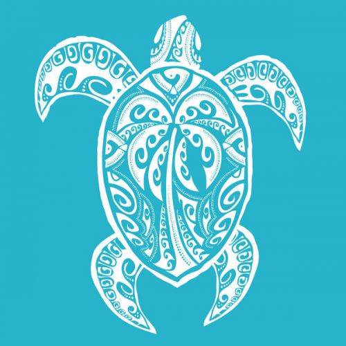 Old Mac mini Skin design of Sea turtle, Turtle, Green sea turtle, Reptile, Illustration, with blue, white colors