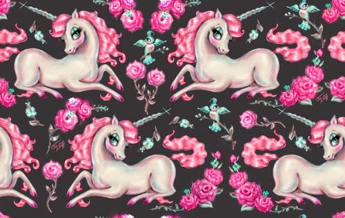 Design of Pink, Horse, Pony, Fictional character, Unicorn, Mythical creature, Mane, Textile, Animal figure, Illustration, with white, pink, blue, black, red colors