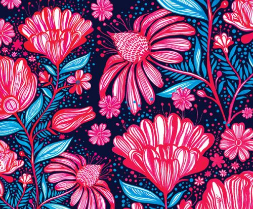 Design of Pattern, Red, Pink, Floral design, Textile, Design, Flower, Plant, Petal with black, white, red, blue, pink colors