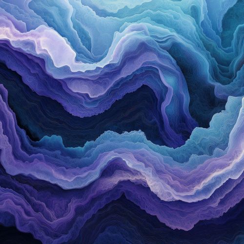 Design of Blue, Purple, Fractal art, with purple, blue, white, black colors