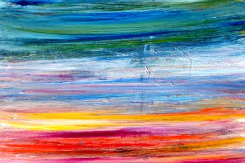 Design of Sky, Painting, Acrylic paint, Modern art, Watercolor paint, Art, Horizon, Paint, Visual arts, Wave, with gray, blue, red, black, pink colors