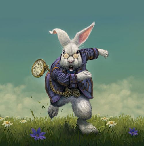  Skin design of Rabbit, Illustration, Rabbits and Hares, Grass, Hare, Screenshot, Meadow, Easter bunny, Plant, Massively multiplayer online role-playing game, with blue, gray, black, green colors