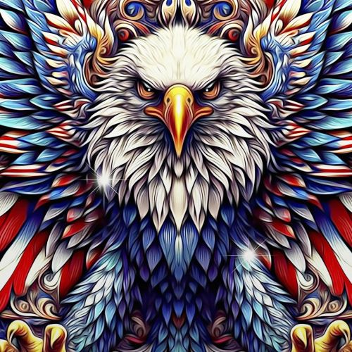 Design of Accipitridae, Bird of prey, Eagle, Wing, Beak, Accipitriformes, Bird, Falconiformes, Bald eagle, Sea eagle, with red, blue, white, yellow, orange, brown, gray colors
