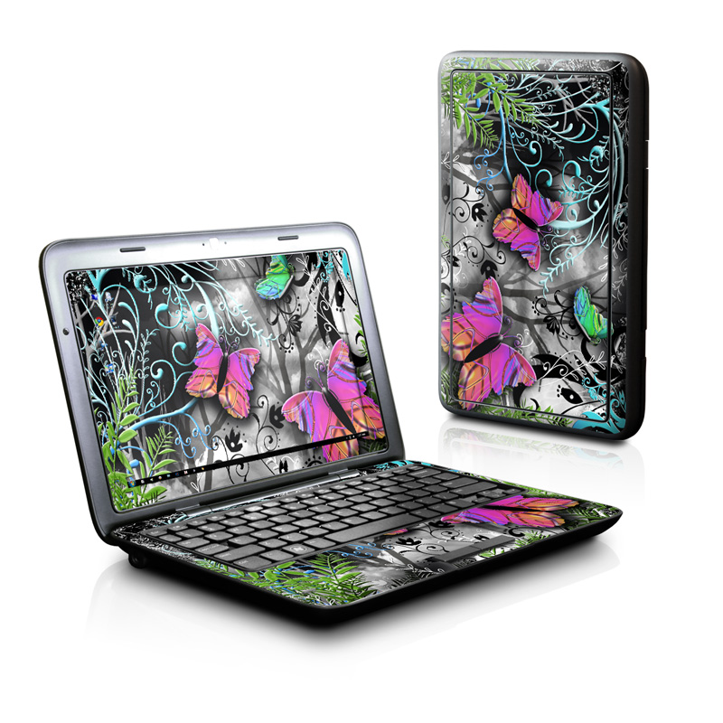 Dell Inspiron duo Skin design of Butterfly, Pink, Purple, Violet, Organism, Spring, Moths and butterflies, Botany, Plant, Leaf, with black, gray, green, purple, red colors