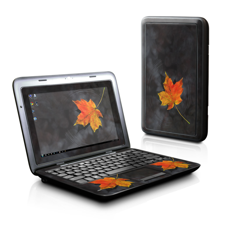 Dell Inspiron duo Skin design of Leaf, Maple leaf, Tree, Black maple, Sky, Yellow, Deciduous, Orange, Autumn, Red, with black, red, green colors