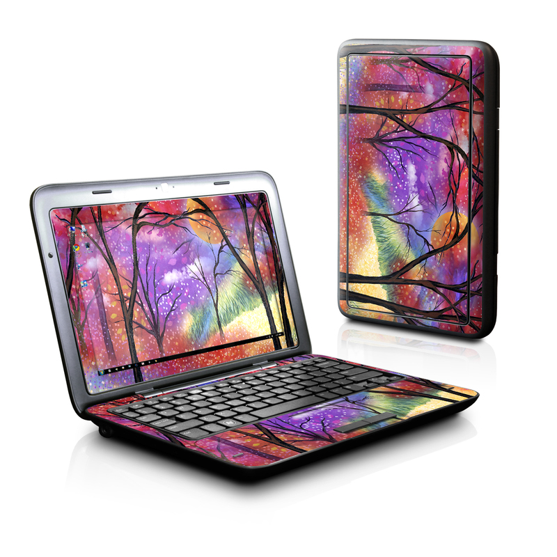 Dell Inspiron duo Skin design of Nature, Tree, Natural landscape, Painting, Watercolor paint, Branch, Acrylic paint, Purple, Modern art, Leaf, with red, purple, black, gray, green, blue colors