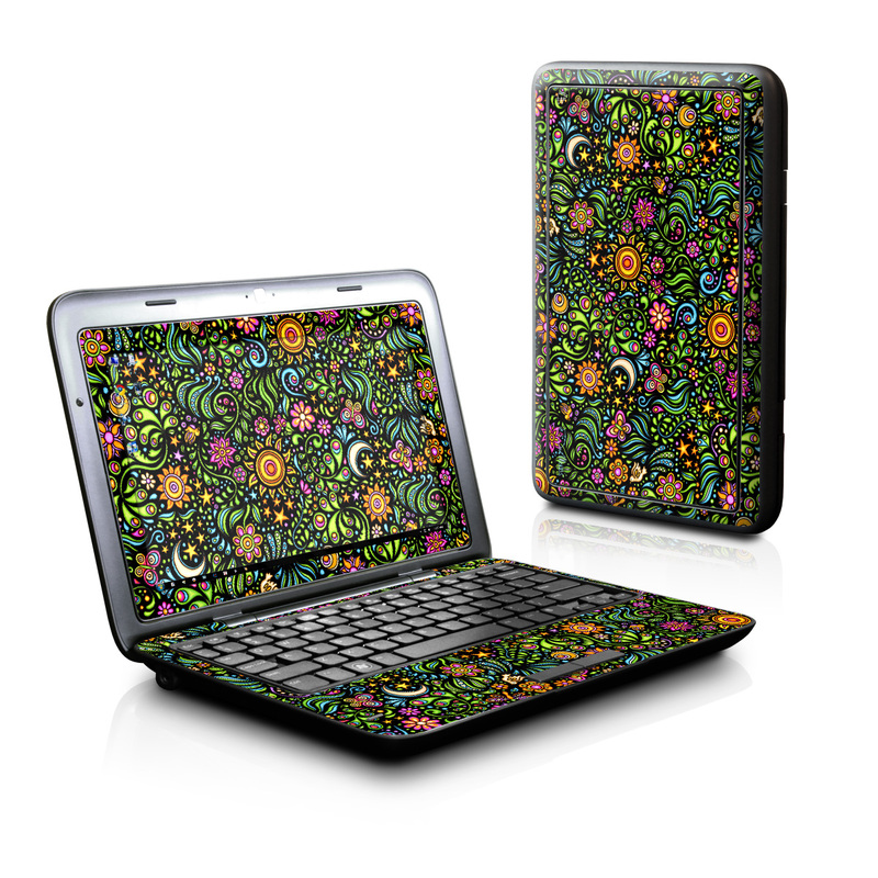 Dell Inspiron duo Skin design of Pattern, Psychedelic art, Visual arts, Art, Design, Motif, Organism, Circle, Textile, Plant, with black, red, green, blue, purple colors