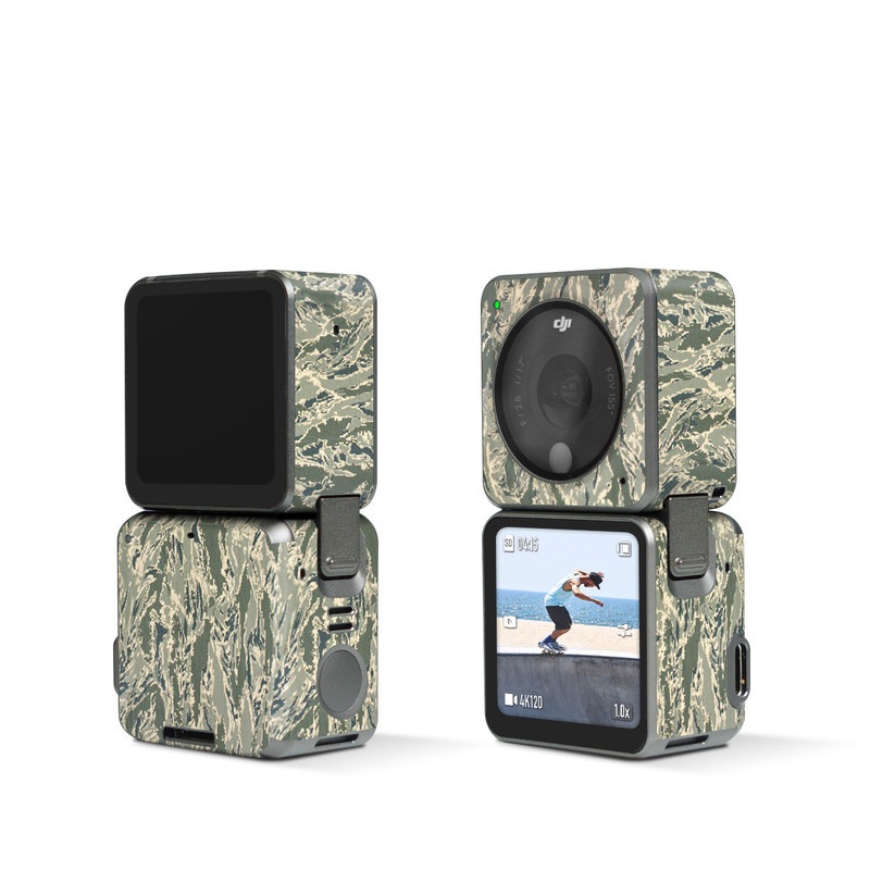 DJI Action 2 Skin design of Pattern, Grass, Plant, with gray, green colors