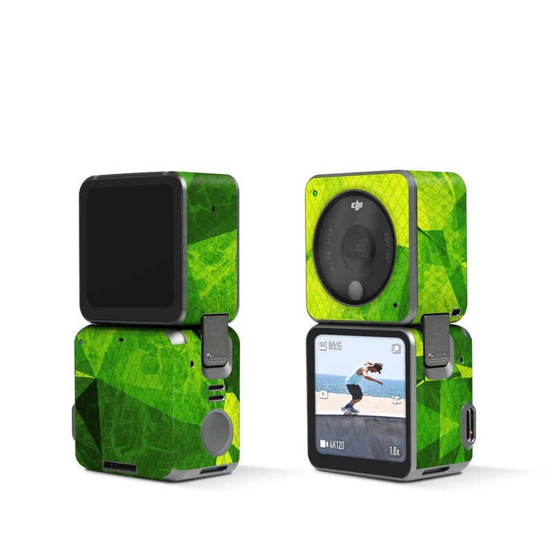 DJI Action 2 Skin design of Green, Pattern, Leaf, Design, Illustration, with green colors