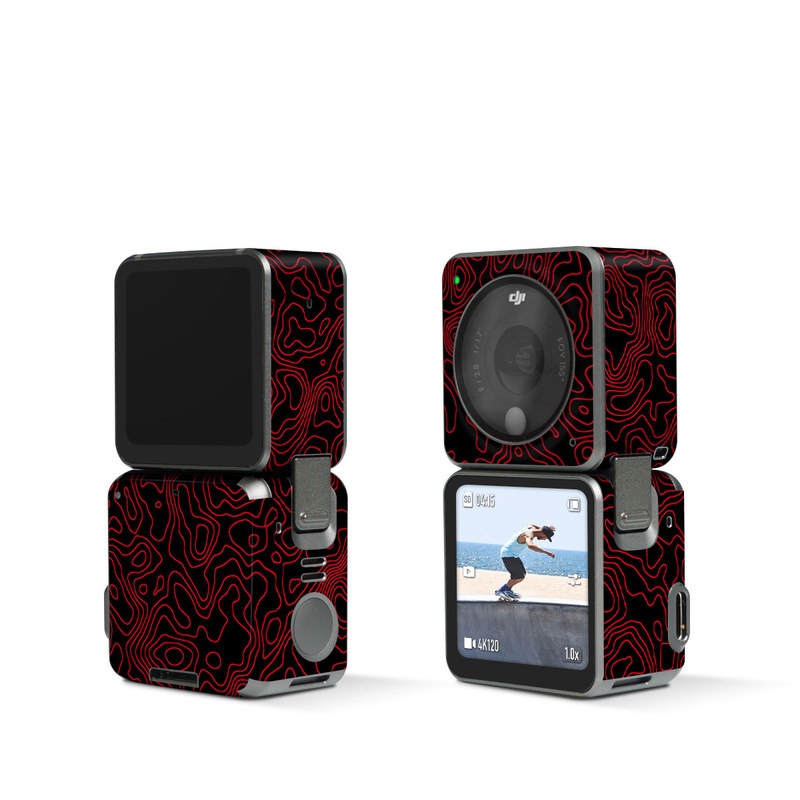 DJI Action 2 Skin design of Pink, Art, Motif, Magenta, Font, Pattern, Symmetry, Rectangle, Circle, Electric blue, with black, red colors