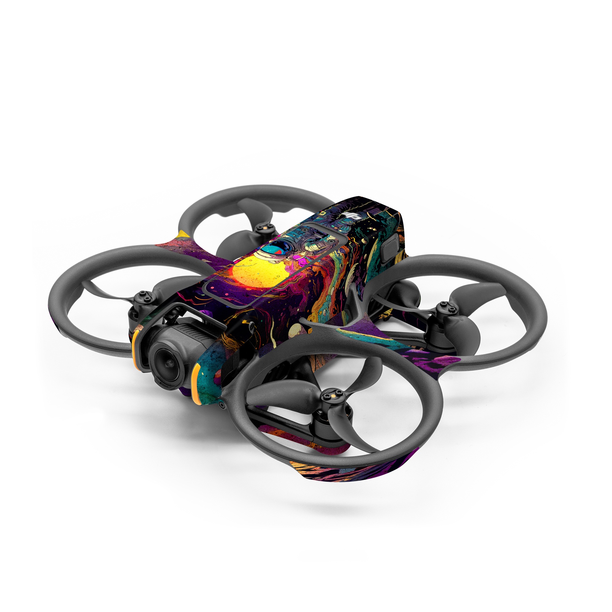 DJI Action 2 Skin design of Light, Nature, Purple, Umbrella, Plant, Art, Terrestrial plant, Natural landscape, Astronomical object, Space, with black, white, purple, red, gray, orange, yellow, blue, green, brown colors