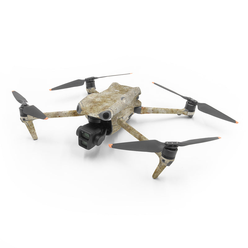 DJI Air 3 Series Skin design of Head, Eye, Jaw, Artifact, Art, Snout, Font, Wood, Bone, Close-up, with white, black, gray, brown, yellow colors