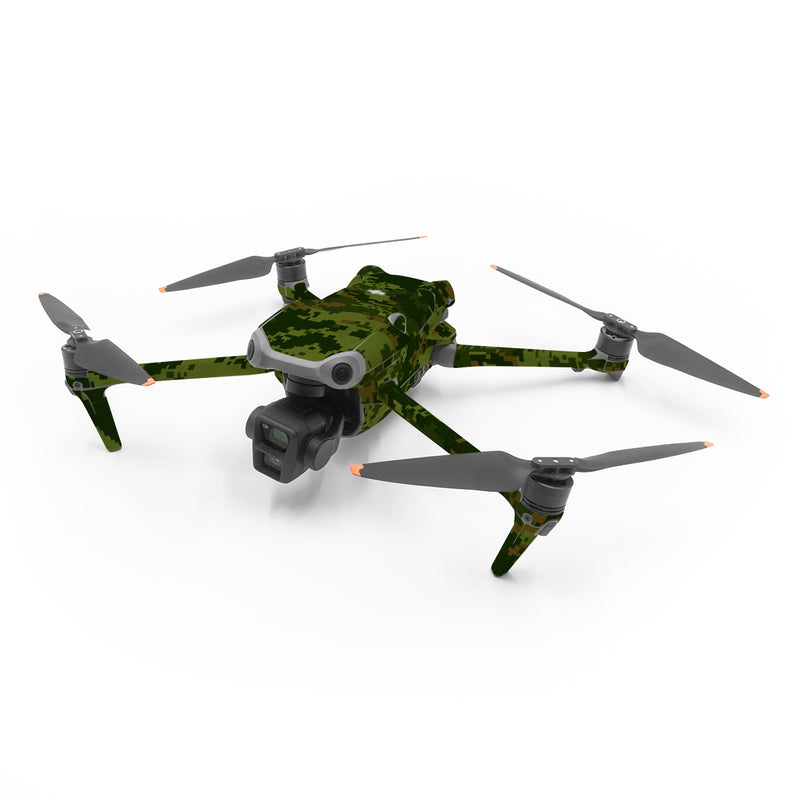DJI Air 3 Series Skin design of Military camouflage, Green, Pattern, Uniform, Camouflage, Clothing, Design, Leaf, Plant, with green, brown colors