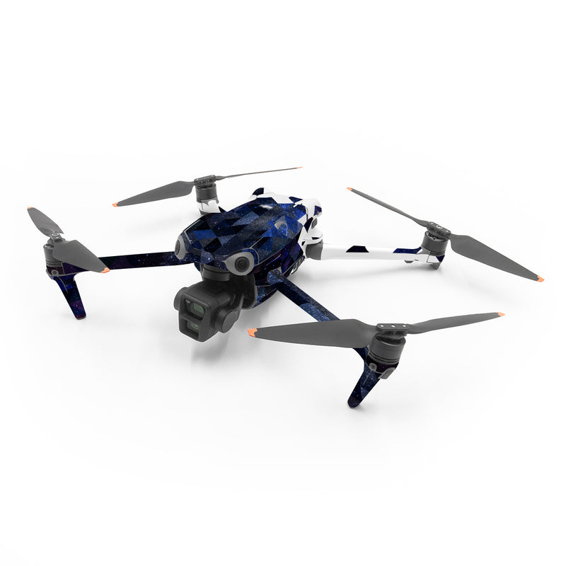 DJI Air 3 Series Skin design of Text, Pattern, Graphic design, Font, Purple, Design, Line, Triangle, Logo, Graphics, with black, blue, white colors