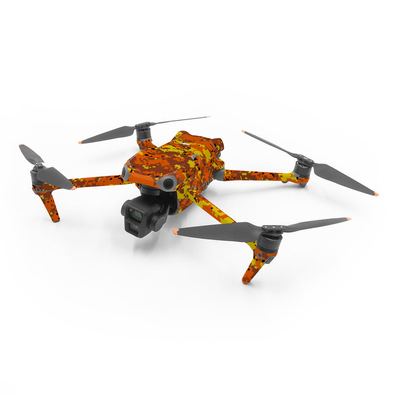 DJI Air 3 Series Skin design of Orange, Yellow, Leaf, Tree, Pattern, Autumn, Plant, Deciduous, with red, green, black colors