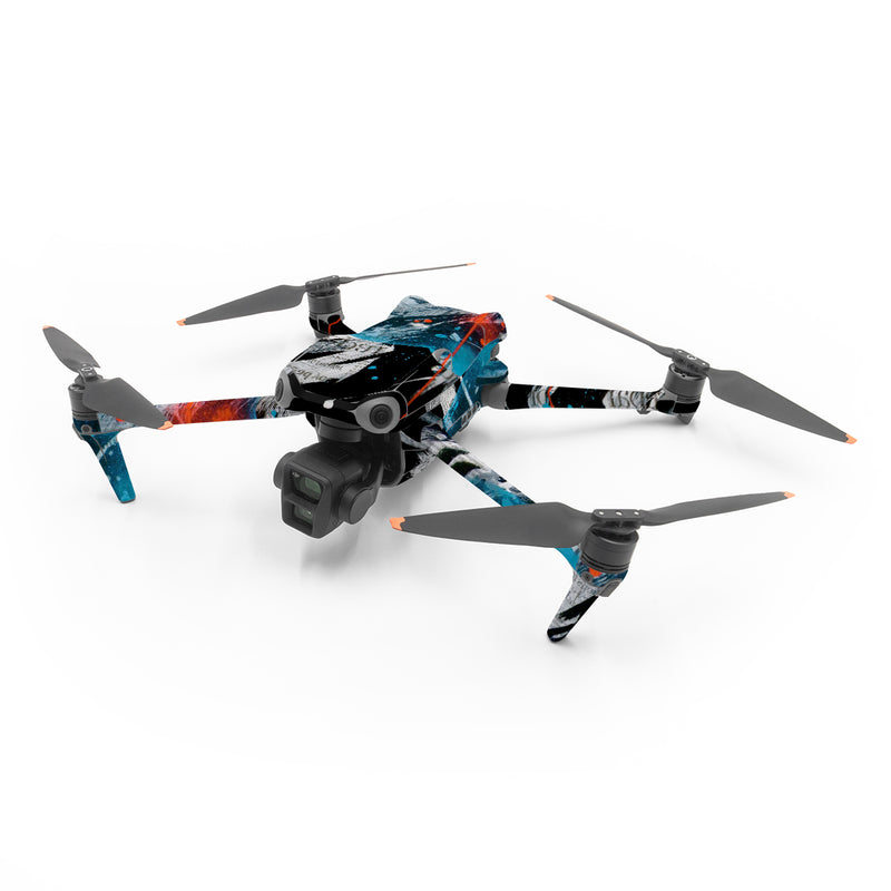 DJI Air 3 Series Skin design of Graphic design, Illustration, Graphics, Design, Art, Space, World, with black, gray, blue, red colors