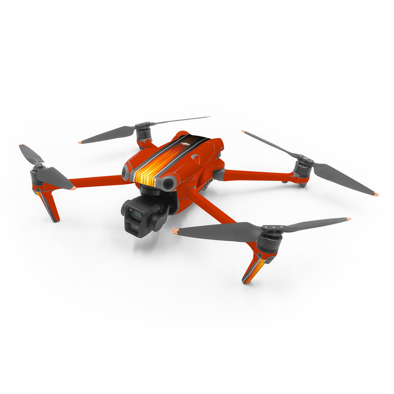 DJI Air 3 Series Skin design of Orange, Red, Line, Material property, Rectangle, Automotive lighting, with red, black, orange, gray colors