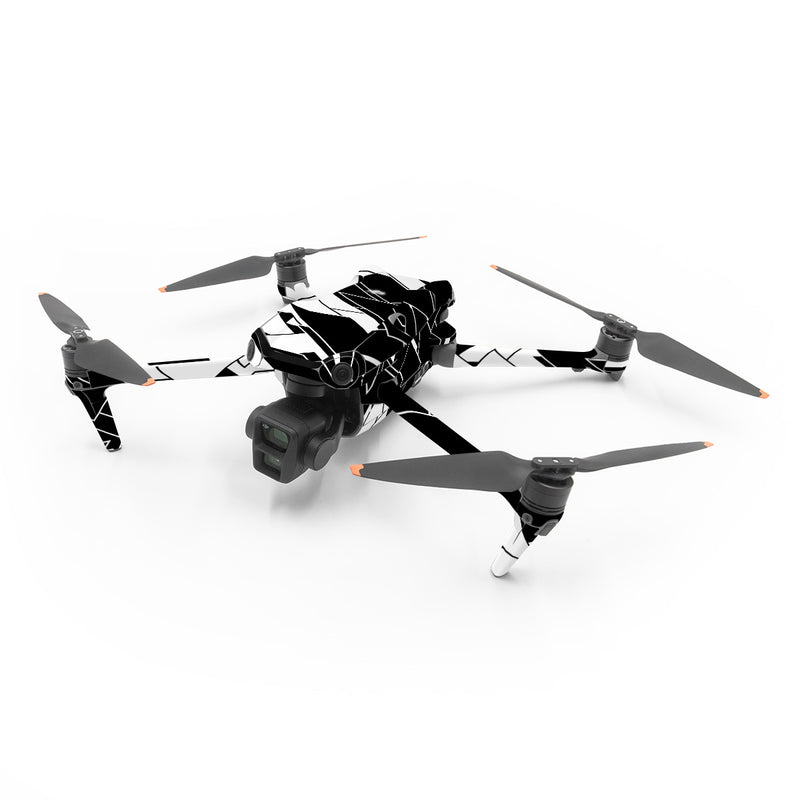 DJI Air 3 Series Skin design of Pattern, Black, Black-and-white, Monochrome, Monochrome photography, Line, Design, Parallel, Font, with black, white colors