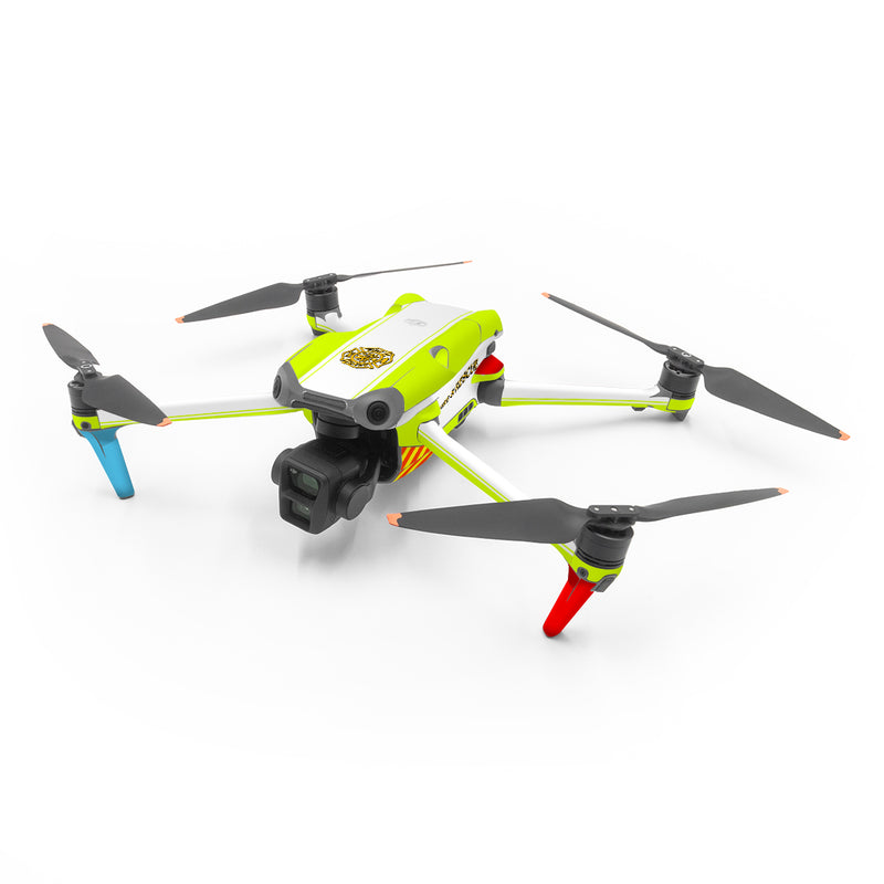 DJI Air 3 Series Skin design of Yellow, Line, Font, Military rank, with white, green, red, yellow colors