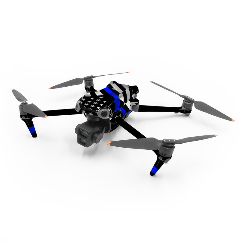 DJI Air 3 Series Skin design of Flag of the united states, Flag, Cobalt blue, Pattern, Line, Black-and-white, Design, Monochrome, Electric blue, Parallel, with black, white, gray, blue colors