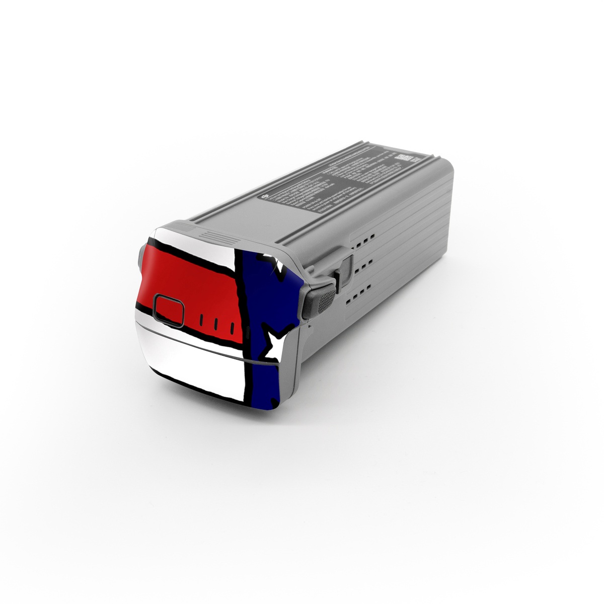DJI Air 3 Battery Skin design of Bald eagle, Eagle, Bird, Bird of prey, Accipitridae, Beak, Accipitriformes, Sea eagle, Flag, with white, gray, blue, yellow, red colors