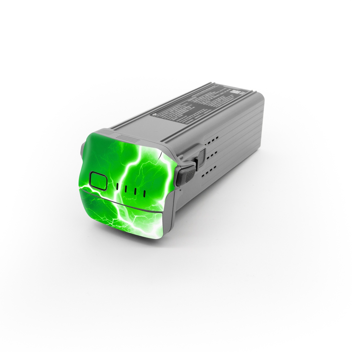 DJI Air 3 Battery Skin design of Water, Atmosphere, Thunder, Light, Green, Sky, Natural environment, Natural landscape, Electricity, Organism, with black, green colors