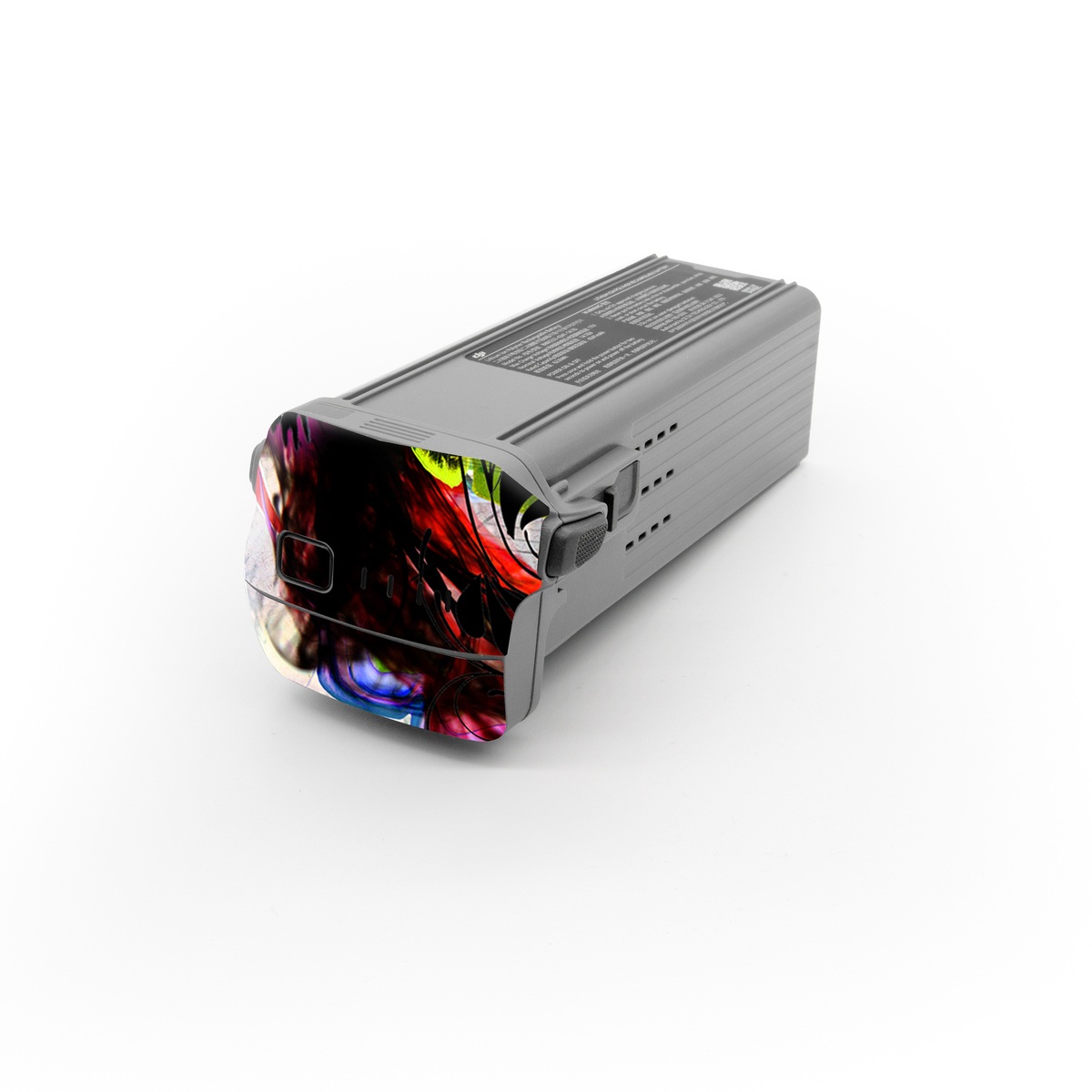 DJI Air 3 Battery Skin design of Graphic design, Psychedelic art, Art, Illustration, Purple, Visual arts, Graffiti, Street art, Design, Painting, with gray, black, blue, green, purple colors