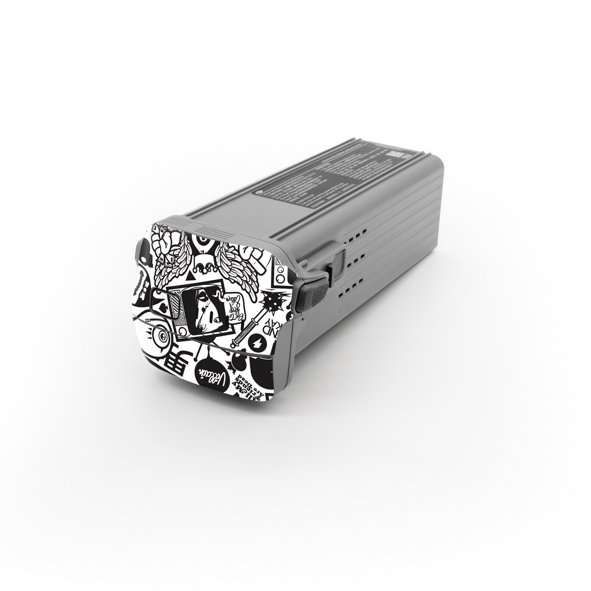 DJI Air 3 Battery Skin design of Pattern, Drawing, Doodle, Design, Visual arts, Font, Black-and-white, Monochrome, Illustration, Art, with gray, black, white colors