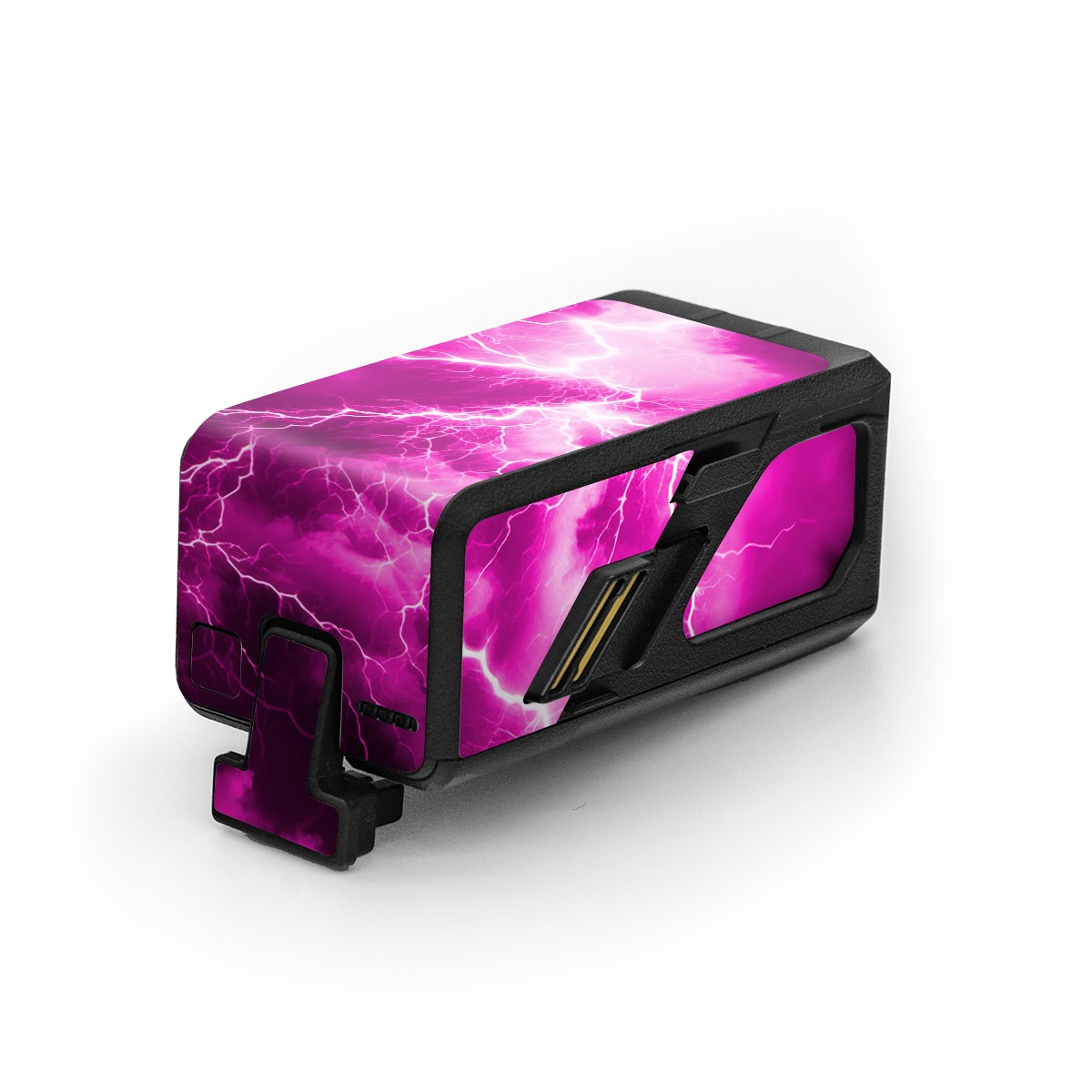 DJI Avata Battery Skin design of Sky, Thunder, Lightning, Thunderstorm, Atmosphere, White, Purple, Light, Nature, Water, with black, pink colors