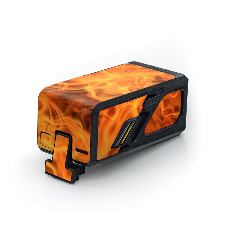 DJI Avata Battery Skin design of Flame, Fire, Heat, Orange, with red, orange, black colors