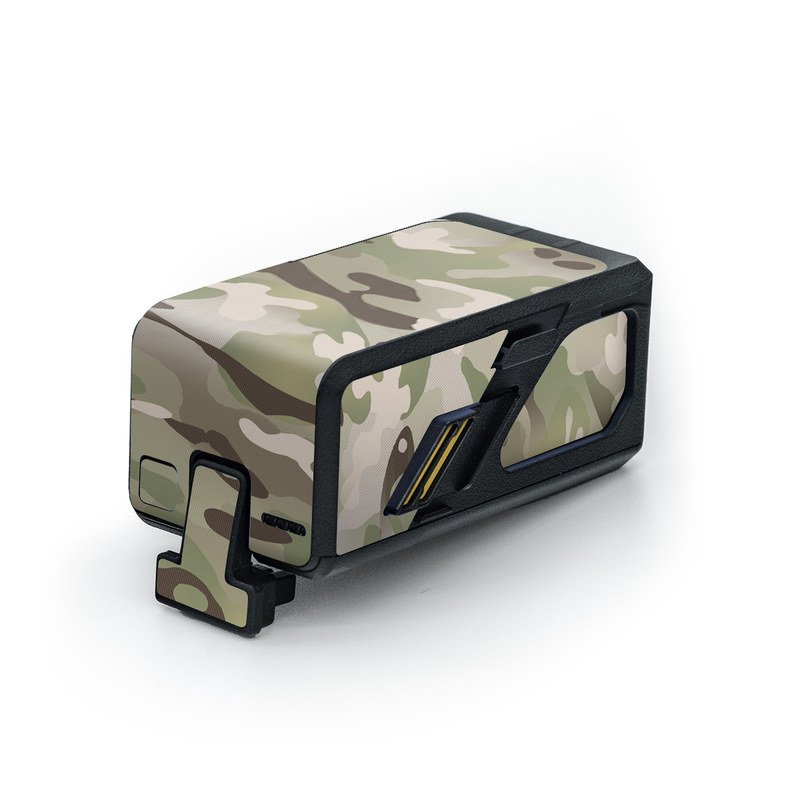DJI Avata Battery Skin design of Military camouflage, Camouflage, Pattern, Clothing, Uniform, Design, Military uniform, Bed sheet, with gray, green, black, red colors