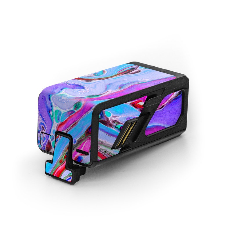 DJI Avata Battery Skin design of Pink, Purple, Pattern, Design, Visual arts, Art, Psychedelic art, Magenta, Acrylic paint, Colorfulness, with pink, purple, blue, green colors