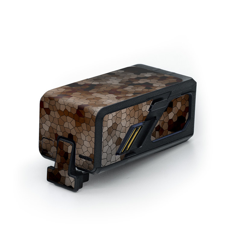 DJI Avata Battery Skin design of Brown, Design, Soil, Pattern, Rock, Rust, Granite, Metal, with black, white, gray, brown colors