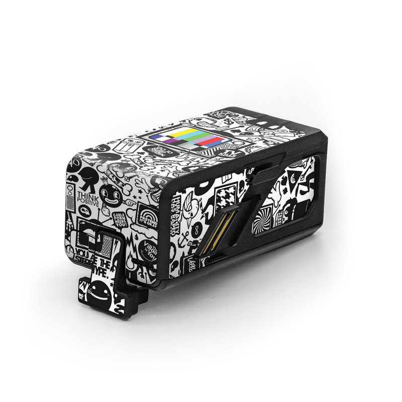 DJI Avata Battery Skin design of Pattern, Drawing, Doodle, Design, Visual arts, Font, Black-and-white, Monochrome, Illustration, Art, with gray, black, white colors