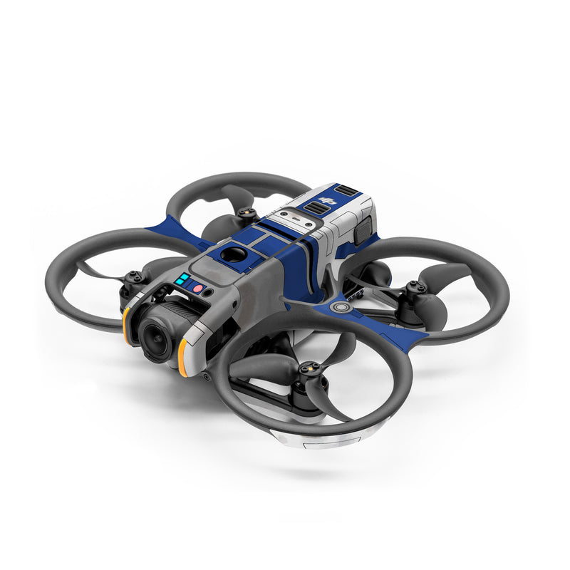 DJI Avata 2 Skin design, with blue, gray, green, red colors