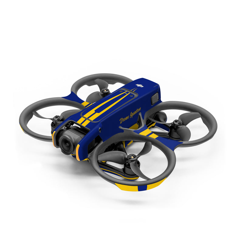 DJI Avata 2 Skin design, with blue, yellow colors