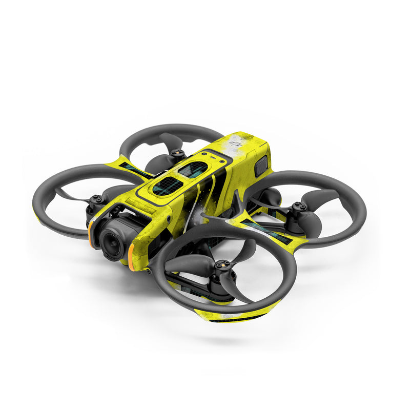 DJI Avata 2 Skin design of Yellow, Green, Font, Pattern, Graphic design, with black, yellow, gray, blue, green colors