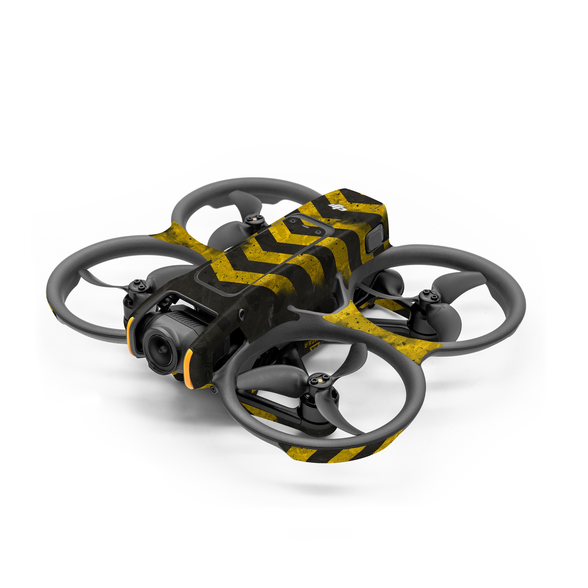 DJI Avata 2 Skin design of Colorfulness, Road surface, Yellow, Rectangle, Asphalt, Font, Material property, Parallel, Tar, Tints and shades, with black, gray, yellow colors