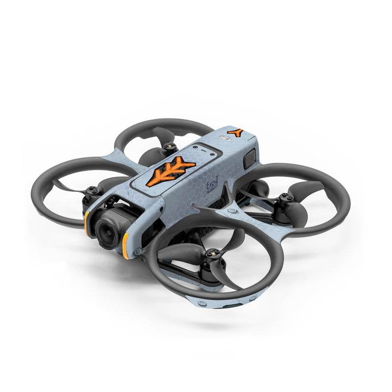 DJI Avata 2 Skin design of Blue, Symbol, Graphics, with blue, black, yellow, orange, gray colors