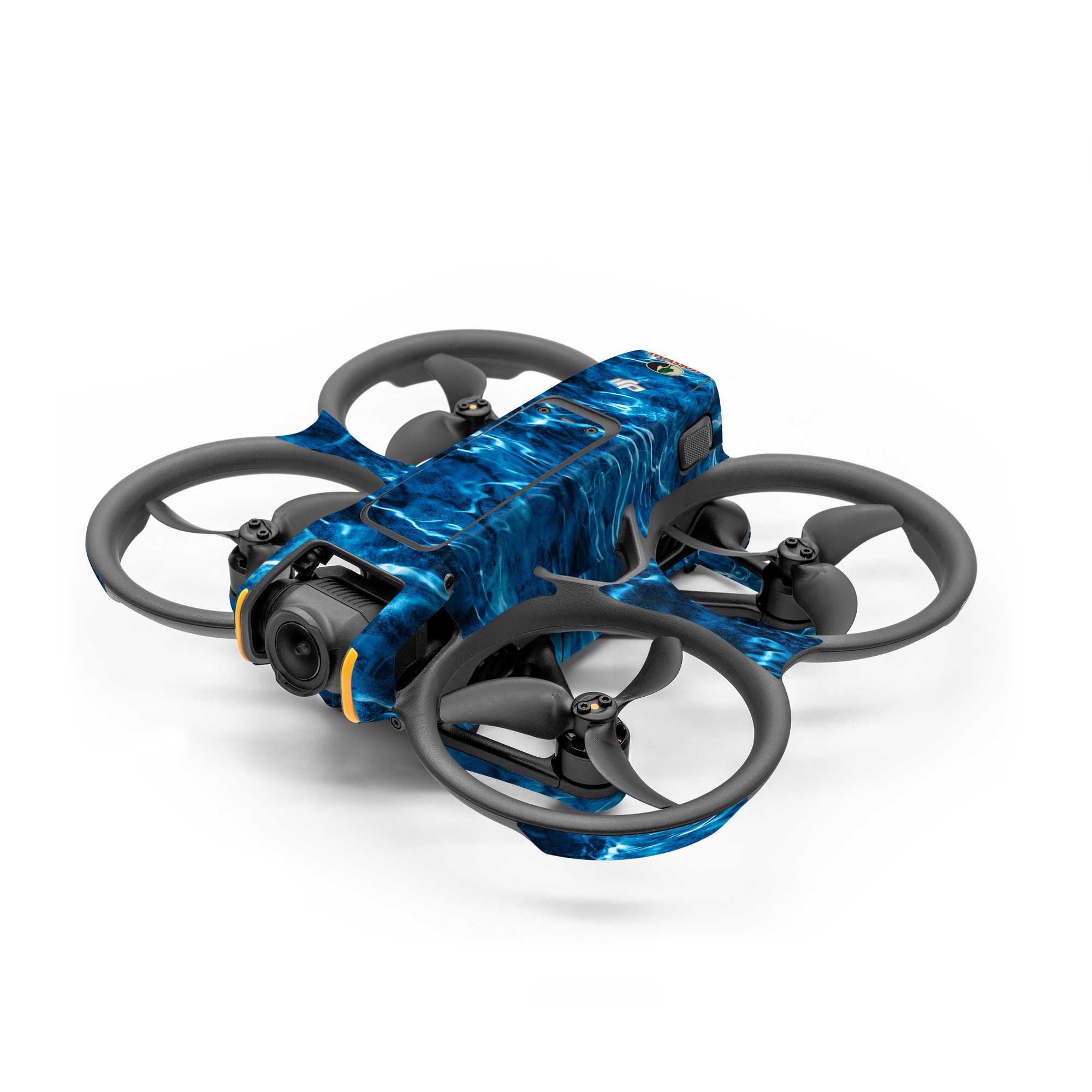 DJI Avata 2 Skin design of Blue, Water, Aqua, Turquoise, Azure, Electric blue, Sky, Pattern, Sea, Ocean, with blue, black colors