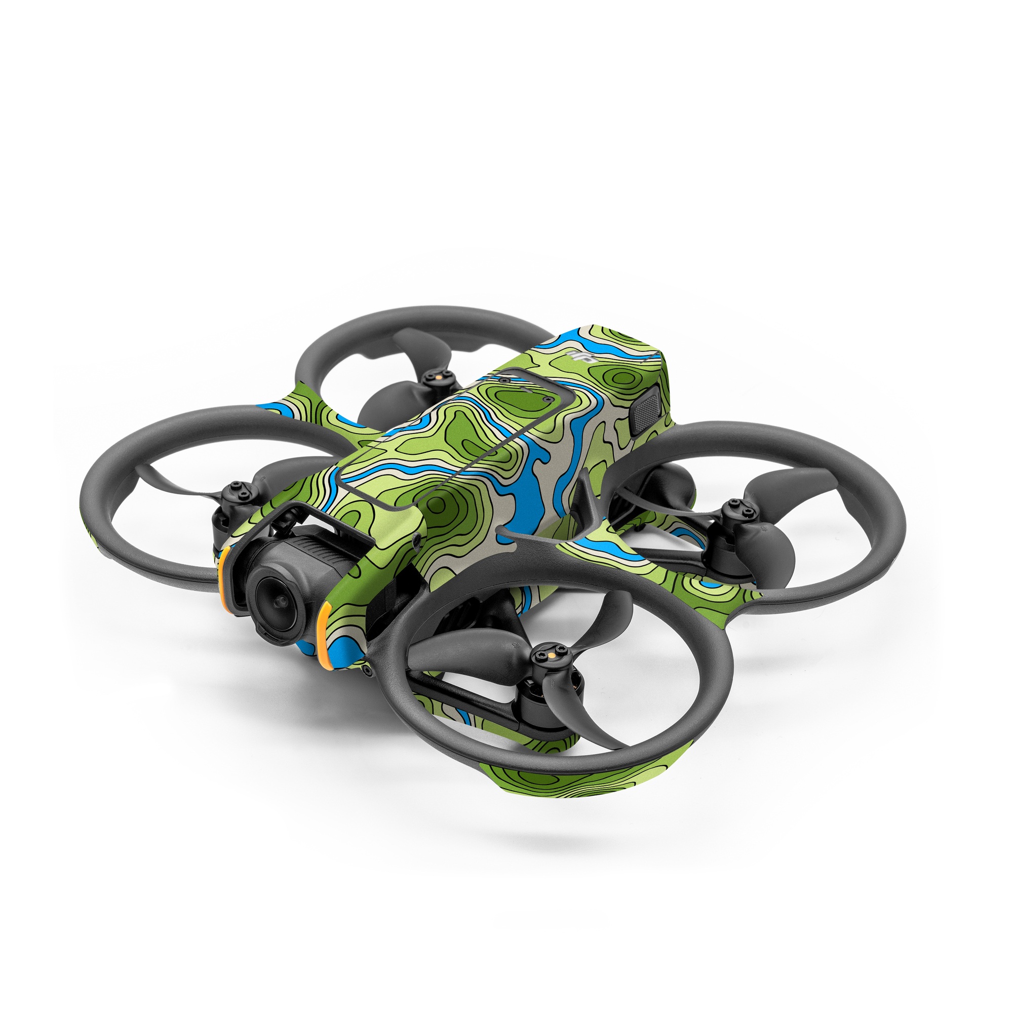DJI Avata 2 Skin design of Botany, Azure, Organism, Vegetation, Aqua, Terrestrial plant, Symmetry, Electric blue, Pattern, Art, with green, blue colors