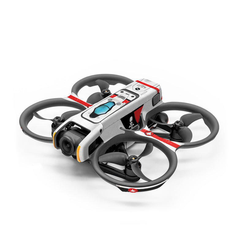 DJI Avata 2 Skin design of Floppy disk, Technology, Electric red, Fictional character, with white, red, black, gray colors