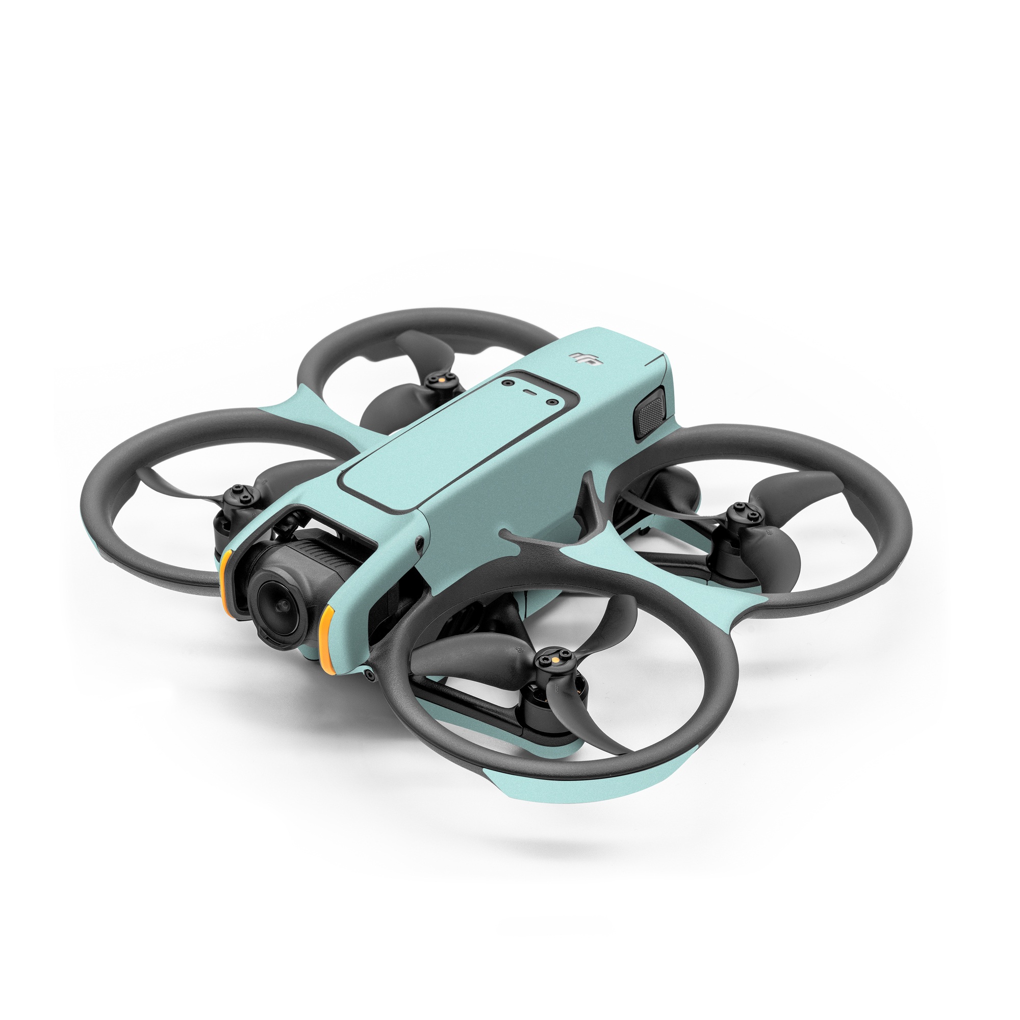 DJI Avata 2 Skin design of Green, Blue, Aqua, Turquoise, Teal, Azure, Text, Daytime, Yellow, Sky, with blue colors