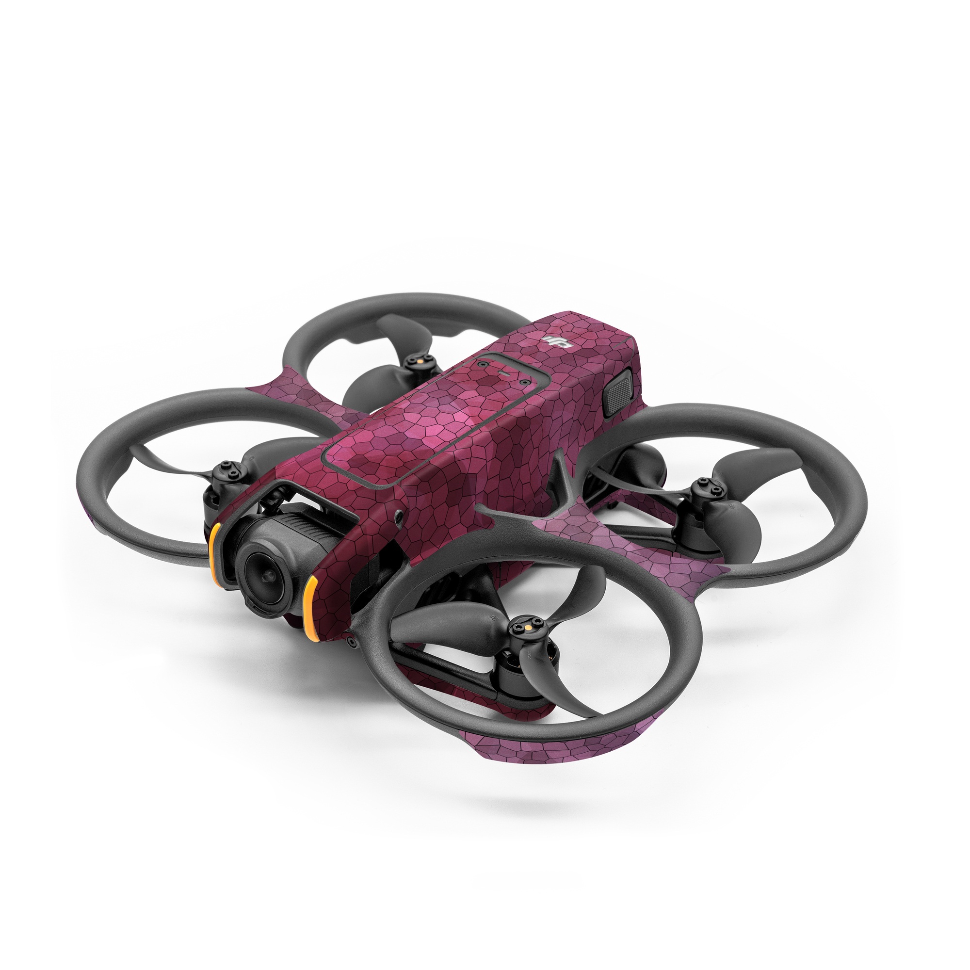 DJI Avata 2 Skin design of Purple, Sky, Red, Violet, Pink, Pattern, Design, Triangle, Line, Magenta, with black, red, purple, pink, white colors