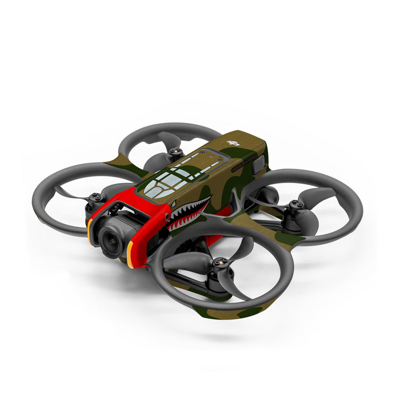 DJI Avata 2 Skin design of Red, Orange, Shadow, with green, brown, red, white colors