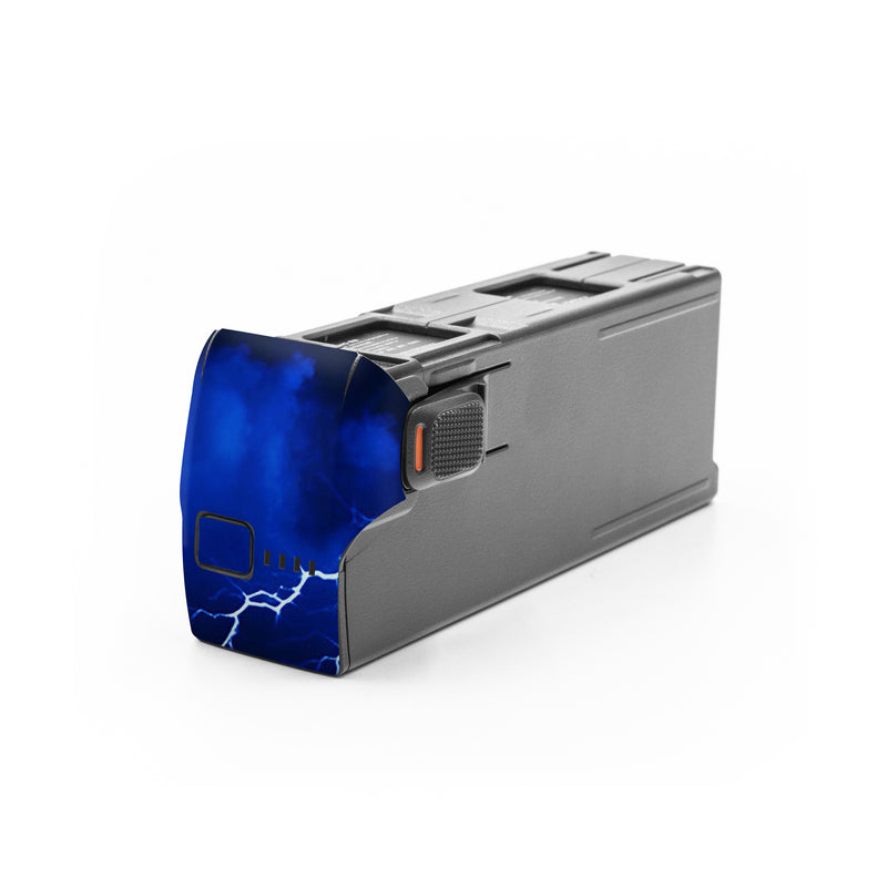 DJI Avata 2 Battery Skin design of Thunder, Sky, Atmosphere, Daytime, Cloud, Water, Lightning, Light, Azure, Natural environment, with black, blue colors